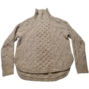 Madewell Cream Cable Turtleneck Sweater